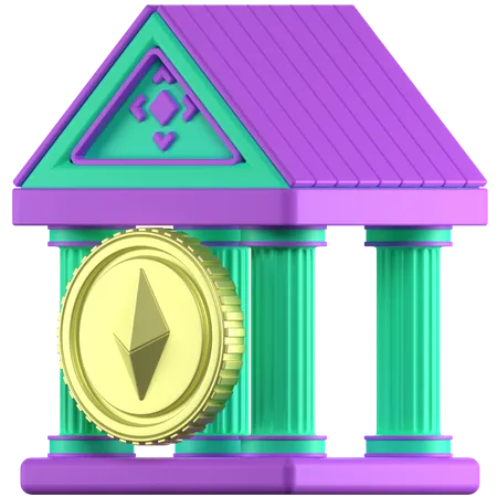 Banco criptográfico  3D Icon