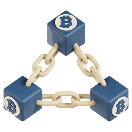 Cadena de bloques criptográfica  3D Icon