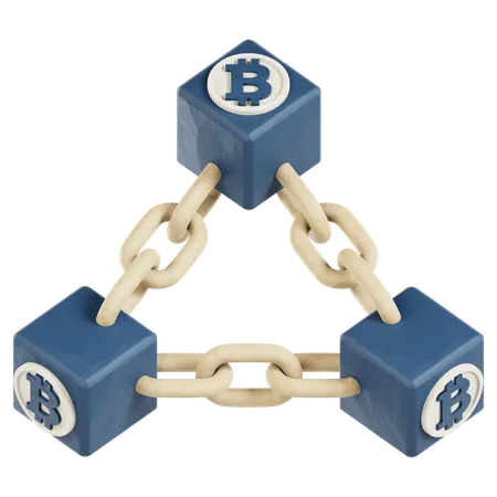 Cadena de bloques criptográfica  3D Icon