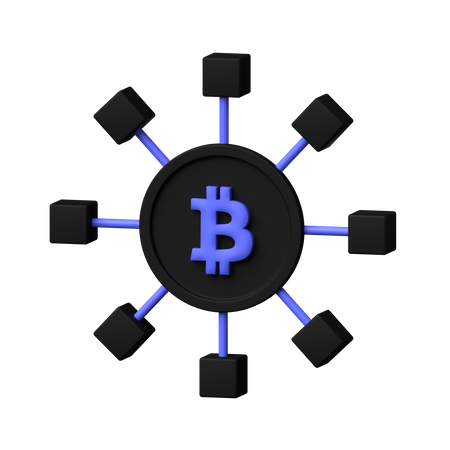Blockchain criptográfico  3D Icon