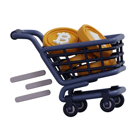 Carrinho de criptografia  3D Icon