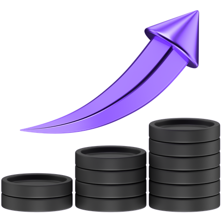 Crescimento criptográfico  3D Icon