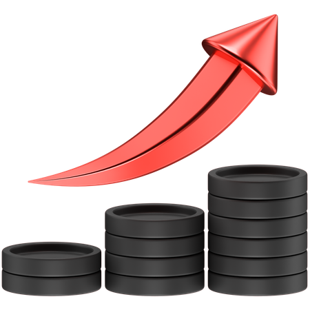 Crescimento criptográfico  3D Icon
