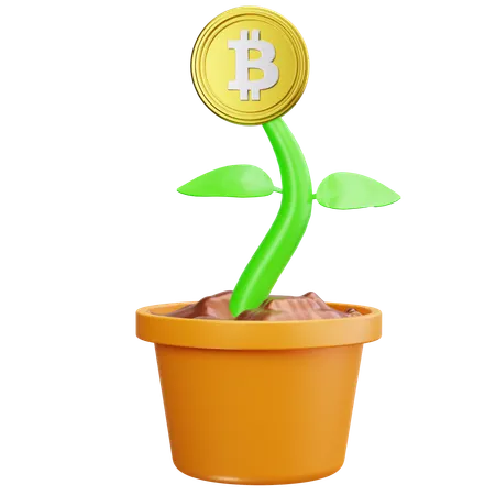 Crescimento criptográfico  3D Icon