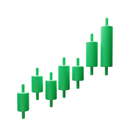 El gráfico criptográfico sube  3D Illustration