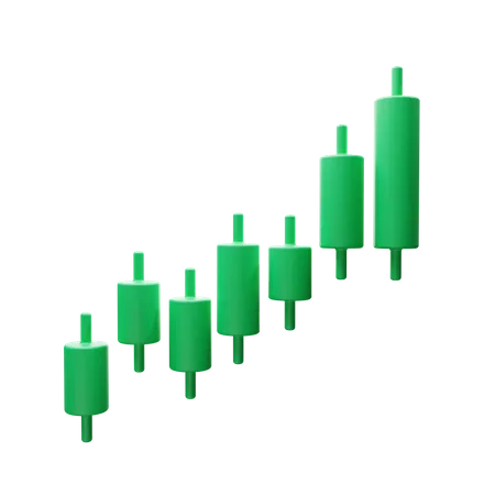 El gráfico criptográfico sube  3D Illustration