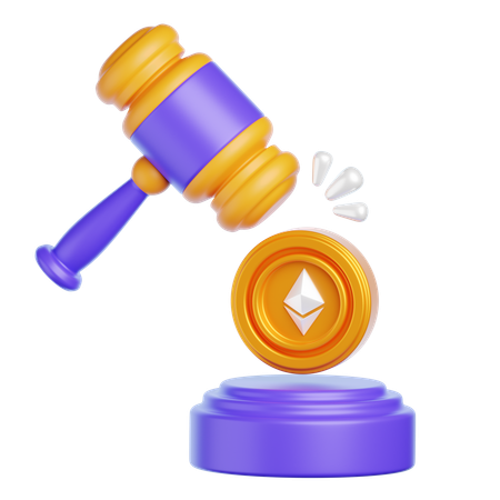 Leilão de criptografia  3D Icon