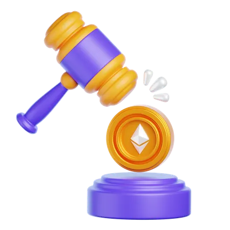 Leilão de criptografia  3D Icon