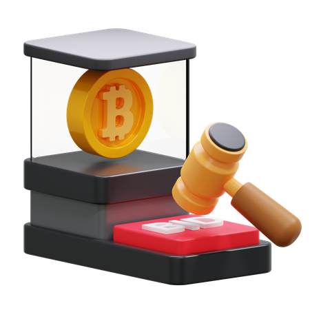 Leilão de criptografia  3D Icon