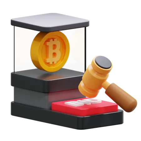 Leilão de criptografia  3D Icon