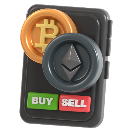 Mercado criptográfico  3D Icon