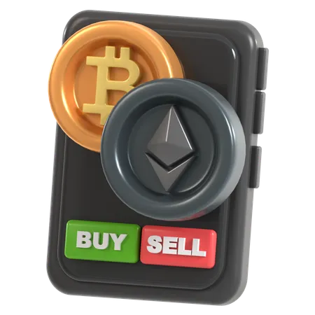 Mercado criptográfico  3D Icon