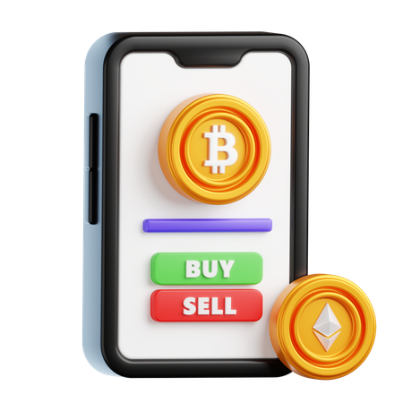 Mercado criptográfico  3D Icon