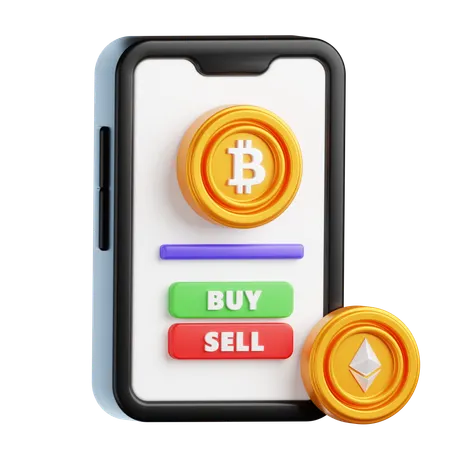 Mercado criptográfico  3D Icon