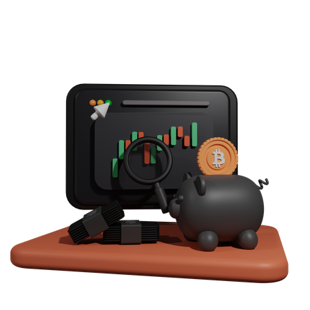 Mercado de valores criptográfico  3D Illustration