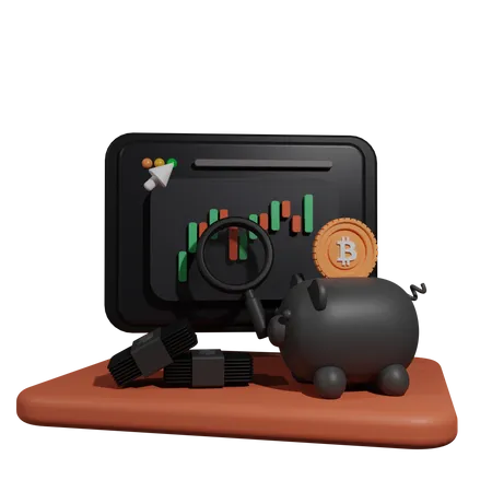 Mercado de valores criptográfico  3D Illustration