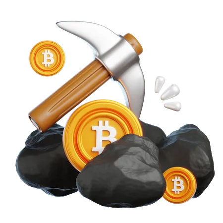 Mineração de criptografia  3D Icon