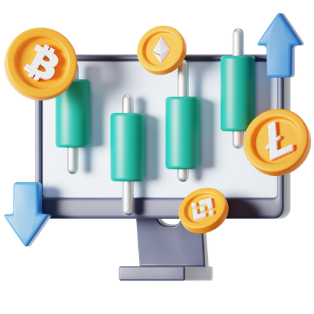 Negociação de criptografia  3D Icon