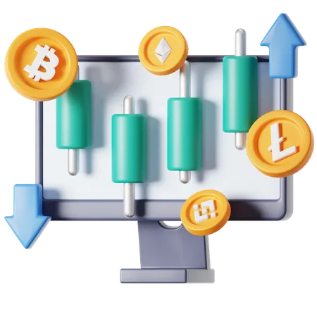 Negociação de criptografia  3D Icon