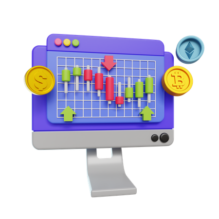 Negociação de criptografia  3D Icon