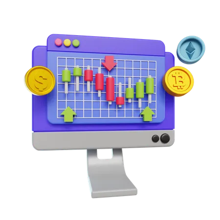 Negociação de criptografia  3D Icon