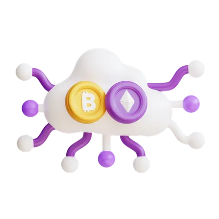 Nube criptográfica  3D Icon