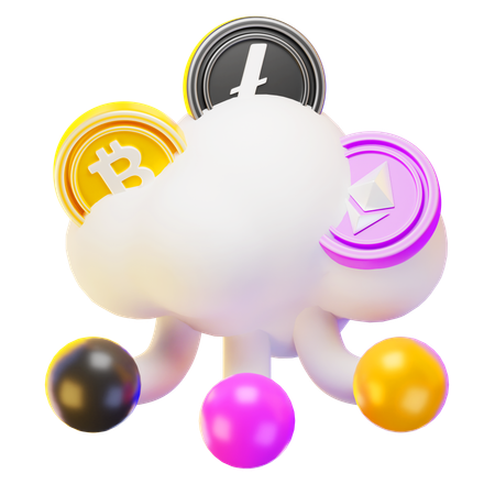 Nube criptográfica  3D Icon