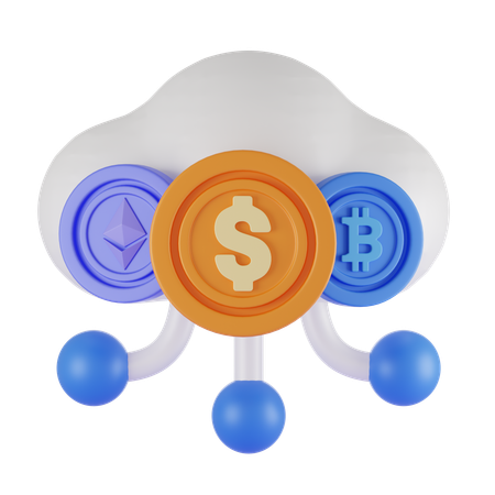 Nube criptográfica  3D Icon