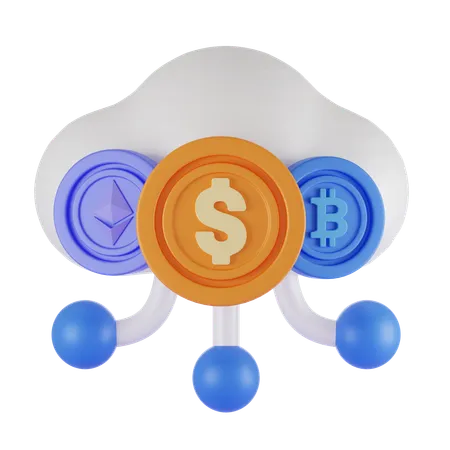 Nube criptográfica  3D Icon