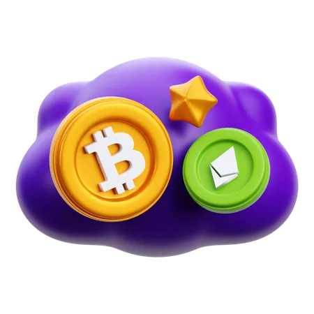 Nube criptográfica  3D Icon