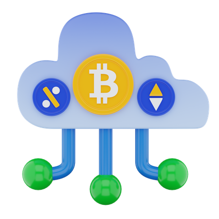 Nube criptográfica  3D Icon