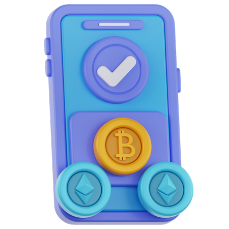 Pago criptográfico  3D Icon