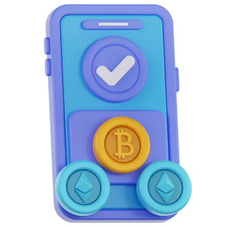 Pago criptográfico  3D Icon