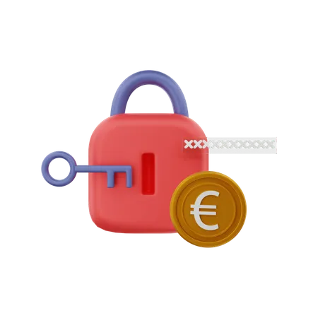 Euro criptografado  3D Illustration