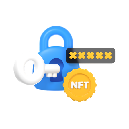 NFT criptografado  3D Icon