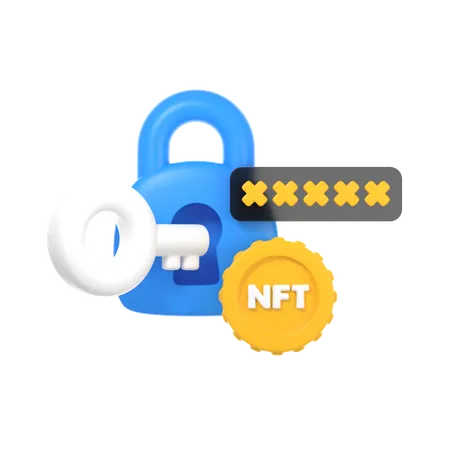 NFT criptografado  3D Icon