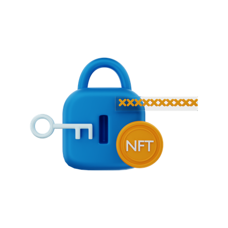 NFT criptografado  3D Illustration