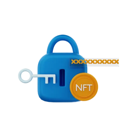 NFT criptografado  3D Illustration