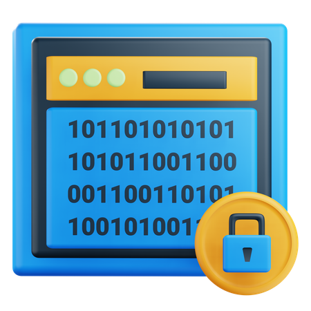 Criptografia de dados  3D Icon