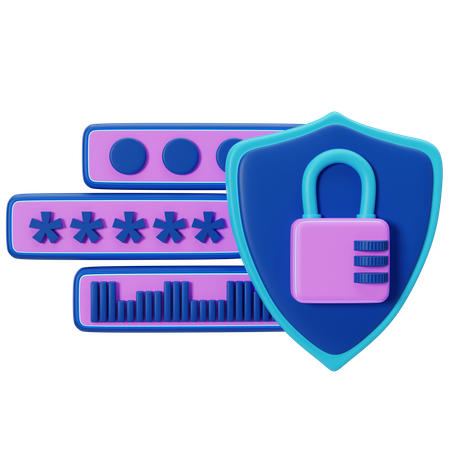 Criptografia de dados de blockchain segura  3D Icon