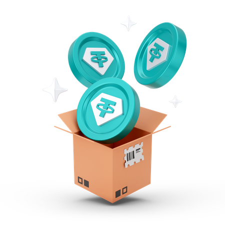 Criptografia na caixa  3D Icon