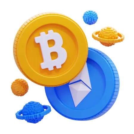 Moeda criptográfica  3D Icon