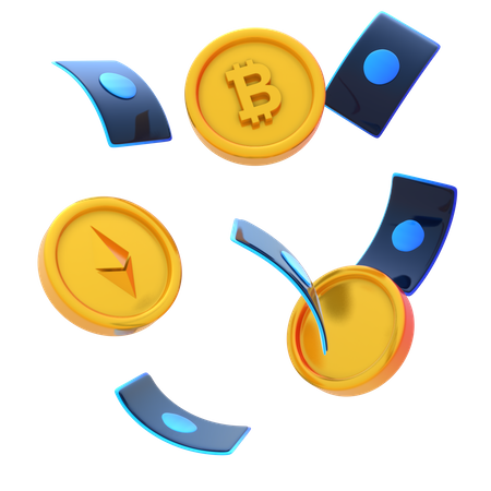 Moeda criptográfica  3D Icon