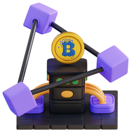 Blockchain de criptomoeda  3D Icon