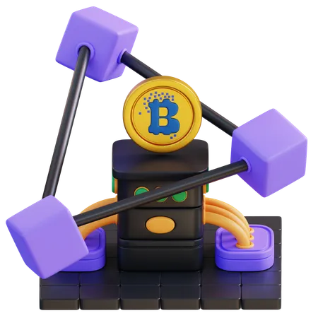 Blockchain de criptomoeda  3D Icon