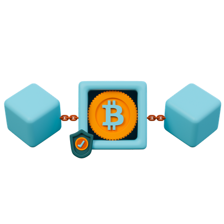 Blockchain de criptomoeda  3D Icon