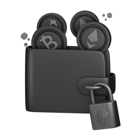 Segurança de carteira de criptomoeda  3D Icon