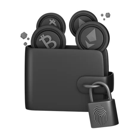 Segurança de carteira de criptomoeda  3D Icon