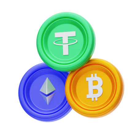 Moedas de criptomoeda  3D Icon