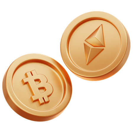 Moedas criptográficas  3D Icon